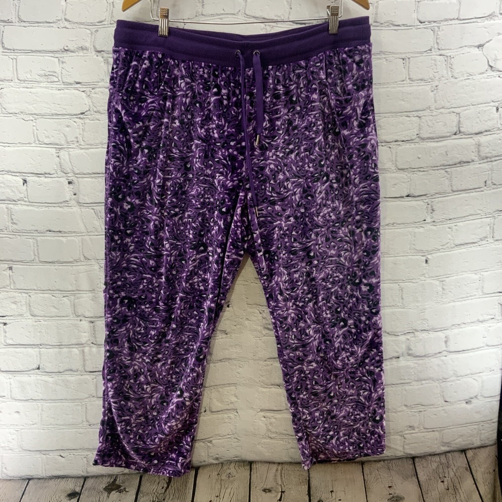 Lularoe Cozy Pants Womens Sz 1X Purple Cheetah Print